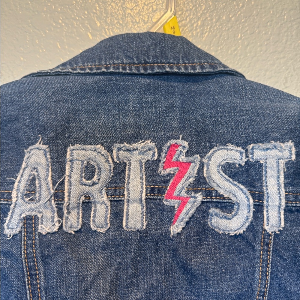 LUC Gap kids blue Jean jacket sz Large “Artist” 9-10 - Picture 9 of 10